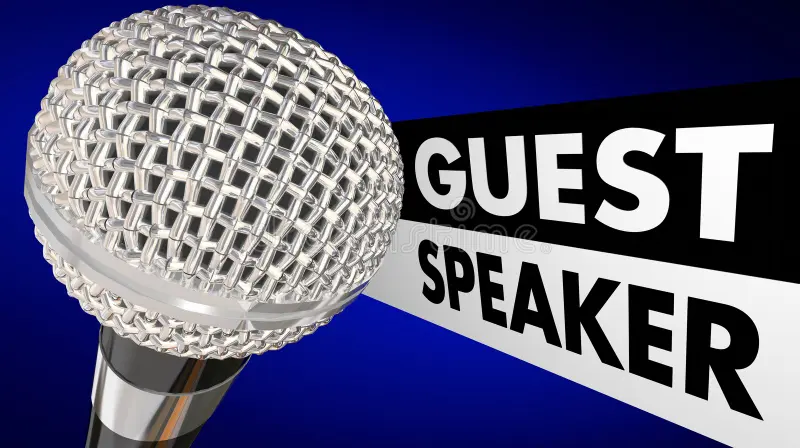 Microphone and Guest Speaker Sign